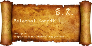 Beleznai Kornél névjegykártya